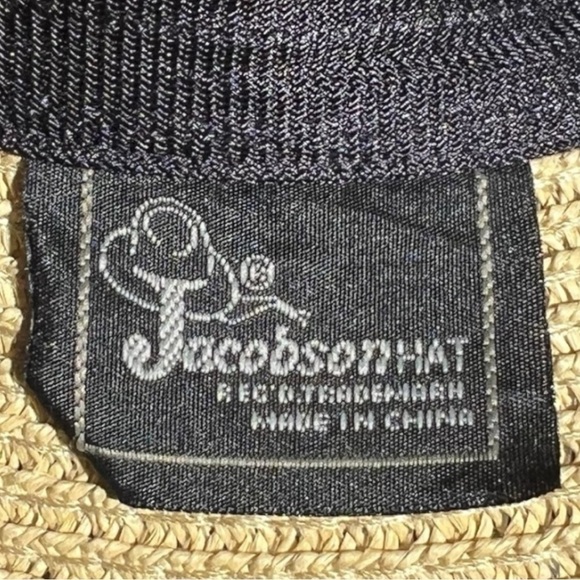 🌻Jacobson Tan Foldable Packable Empty Top Brimmed Straw Visor Cap Hat - Picture 8 of 8